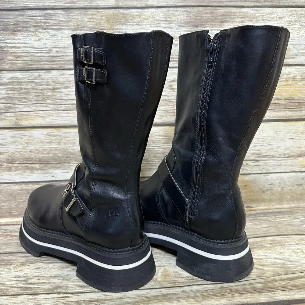 John Fluevog FV2 Boots, Size 10 black knee high chunky - Picture 8 of 12